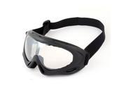 Unique Bargains Clear Lens Wide Angle Sand Wind Desert Eyes Protector UNI Goggles Black