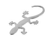 Unique Bargains Car Auto Silver Tone Metal Gecko Design 3D Sticker Decoration