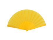 Summer Yellow Nylon Plastic Frame Portable Foldable Handheld Hand Fan Gift