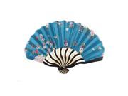 Unique Bargains Dancer Summer Wedding Party Flower Pattern Nylon Bamboo Foldable Hand Fan Gift