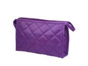 Unique Bargains Ladies Women Purple Cosmetic Zippered Purse Makeup Bag Holder
