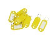 Unique Bargains 10pcs Key ID Tags Name Card Labels Keyring Keychain Yellow