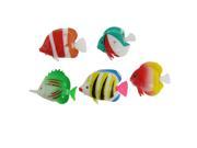 Unique Bargains 5 Pcs Simulated Colored Plastic Tropical Fishes Fish Tank Decoration