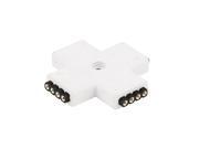 Unique Bargains White Cross Shape 4way 4Pin Female Connector for 5050 3528 RGB Led Strip Light