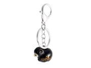 Unique Bargains Black Dangling Sheep Bells Silver Tone Ring Keychain Keyring