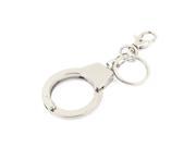 Unique Bargains Gothic Hiphop Style Mini Handcuff Thumb Cuff Key Chain Ring Silver Tone