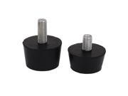 2 Pcs Rubber Base Screw in Chair Table Leg Foot Pads Protectors 8mmx16mm 25mm