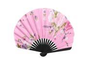 Unique Bargains Floral Printing Lady Japanese Stylish Folding Hand Fan Party Gift Pink