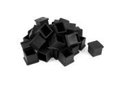 30 x Black Rubber Chair Furniture Leg Foot Antislip Square Shape Cover 22mmx22mm