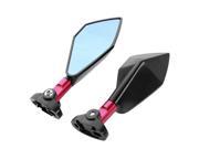 2 Pcs Universal Pentagon Shape Motorcycle Left Right Side Rear View Mirror Red