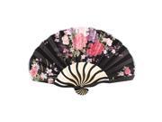 Lady Summer Party Flower Printed Nylon Bamboo Foldable Hand Fan Fans Art Gift