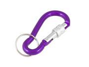 2.2cm Dia Aluminum Alloy Purple Carabiner Hook Pouch Holder Keychain