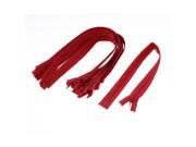 Unique Bargains Dress Pants Closed End Nylon Zippers Tailor Sewing Craft Tool Red 40cm 10 Pcs
