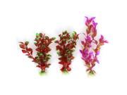 Unique Bargains 3 Pcs Fish Tank Emulational Purple Red Plastic Water Plant Grass 6.7 Height