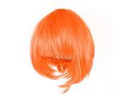 Unique Bargains Women Sexy Short Bob Cut Fancy Dress Wig Party Costume Hair Full Wig Orange Red