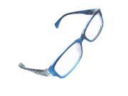 Unique Bargains Lady Blue Plastic Frame Rectangle Clear Lens UV Glasses