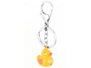 Unique Bargains Yellow Duck Design Pendant Lobster Clasp Key Chain Ring Decor