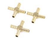 3 Pcs Cross 8mm 5 16 Tube Pneumatic Air Barb Hose Connector Coupler Fitting