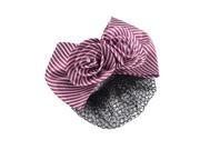 Unique Bargains Flower Decor Red Striped Bowtie Accent French Clip Hairclip for Woman