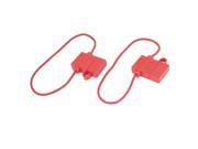 Unique Bargains BH708 Vehicle Car Blade Fuse Holder Case Red 2pcs w 16 AWG Wire