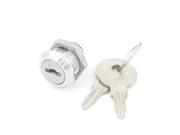 Office Mailbox Drawer Gate Replacement Safety Metal Cam Lock w 2 Key Silver Tone