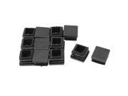 Unique Bargains 22mm x 22mm Plastic Square Caps Tube Pipe Inserts End Blanking Black 12 Pcs