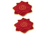 Unique Bargains Red Waterdrop Design Decor Dance Handkerchief Octagonal Towel 40cmx40cm