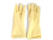 Factory Oil Resistant Waterproof Hand Protector Rubber Work Gloves Beige Pair