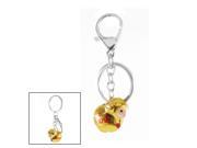 Unique Bargains Gold Tone Dangling Sheep Bells Silver Tone Ring Keychain Keyring
