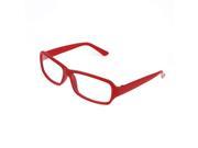 Unique Bargains Red Plastic Frame Clear Lens Full Rim Plano Glasses for Lady