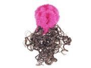 Unique Bargains Unique Bargains Girls Cosplay Synthetic Fiber Curly Wig w Fuchsia Hair Hoop Cap