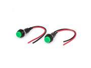 Unique Bargains 2 x Van Car Truck Green Squared Latching Push Button Switch AC 250V 3A
