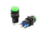 Unique Bargains 2pcs DC 24V 5 Pins Green Round Self Latching Button Switch for Racing Car