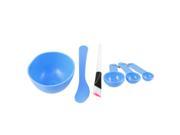 Unique Bargains Lady Woman Facial Skin Care Mask Mixing Bowl Stick Brush Gauge 4 in 1 Blue