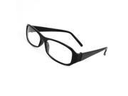 Unique Bargains Plastic Single Bridge Clear Lens Plano Glasses Black for Ladies