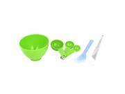 Unique Bargains 6 in 1 Green DIY Cosmetic Brush Spoon Stick Facial Mask Bowl Tool Set