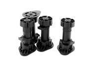 Kitchen Bedroom Plastic Adjustable Cabinet Legs Foot Black 4pcs