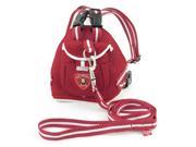 Red Single Pocket Mesh Pet Yorkie Dog Backpack Harness w Leash S
