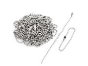 Unique Bargains Stainless Steel Beaded Ball Chain Silver Tone 12cm 50 Pcs