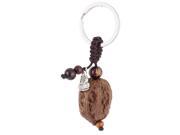 Unique Bargains Brown Bodhi Fruit Burgundy Buddha Beads Pendant Key Chain