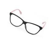 Unique Bargains Single Bridge Clear Lens Plain Glasses Eyeglasses Plano Spectacles Coral Pink