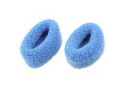 2 Pcs Elastic Fabric Terry Hair Ties Bands Ponytail Braid Holder Super Wide Blue
