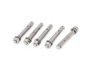 Unique Bargains M8x80mm Stainless Steel Hex Nut Sleeve Anchor Expansion Bolts Fasteners 5 Pcs