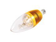 Unique Bargains 3W Power E12 Screw Base 35mm Dia 3 LEDs Candle Light Bulb Lamp Holder Shell