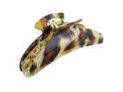 Lady Press Spring Leopard Printed Black Brown Hairclip Claw Clamp