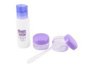 Purple White Perfume Liquid Cosmetic Makeup Press Bottle w 2 Pcs Jar