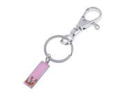 Unique Bargains Portable Swivel Flower Ring Lobster Clasp Keyring Keychain