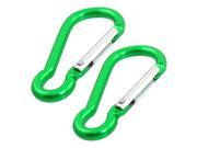2 Pcs Green Aluminum Alloy Carabiner Clip Hook Clip for Hiking Traveling