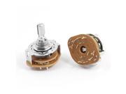 Unique Bargains 2 Pcs 6mm Kunrled Shaft 2 Pole 4 Position Channel Band Selector Rotary Switch