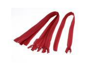 Unique Bargains 5 Pcs Red Nylon Dress Zippers Tailor Sewing Tools 24 inch